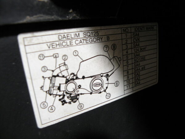 Coffre sous selle   DAELIM S2 125 4t -2006-