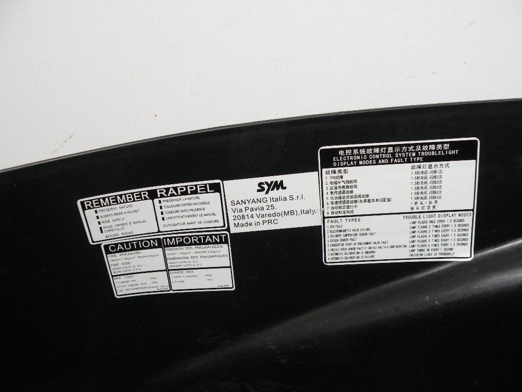 Coffre sous selle SYM 50 ORBIT III 4t -2019-